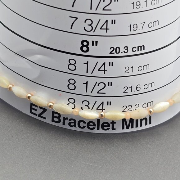VTG MOP Rice Beaded Anklet Bracelet 8.75" Gold Plated Spacers Spring Ring Clasp - Picture 8 of 8